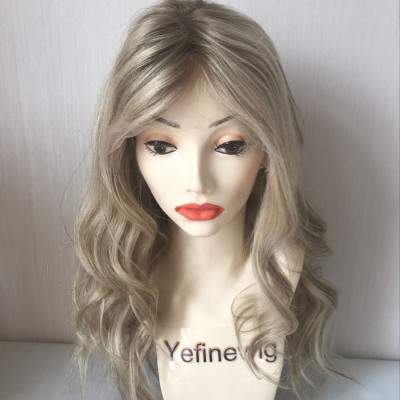 wholesale human hair ombre  blonde jewish lace top wigs